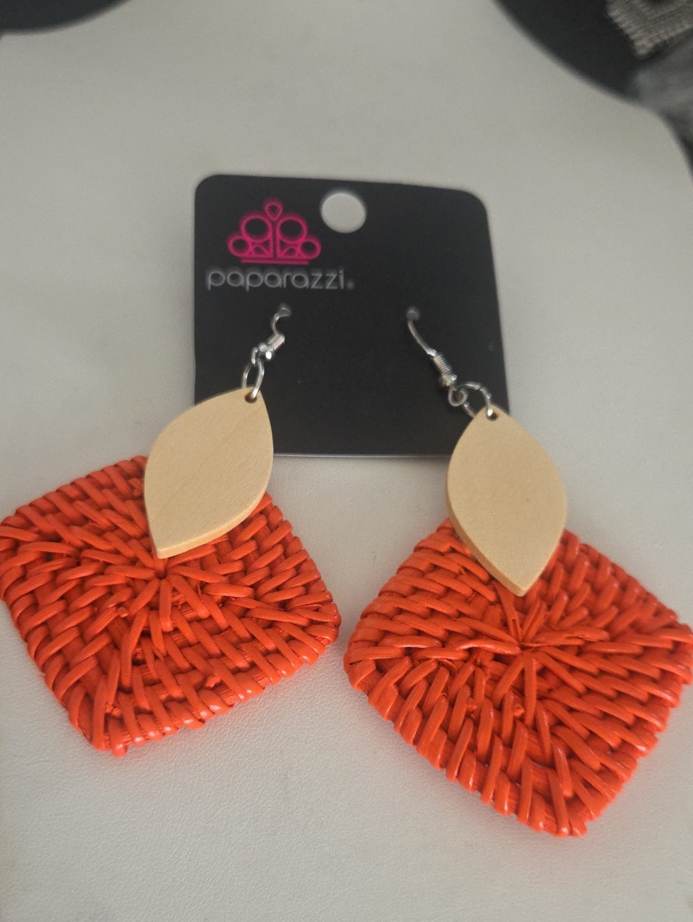 Paparazzi Sabatical Weave Orange Earrings NWT